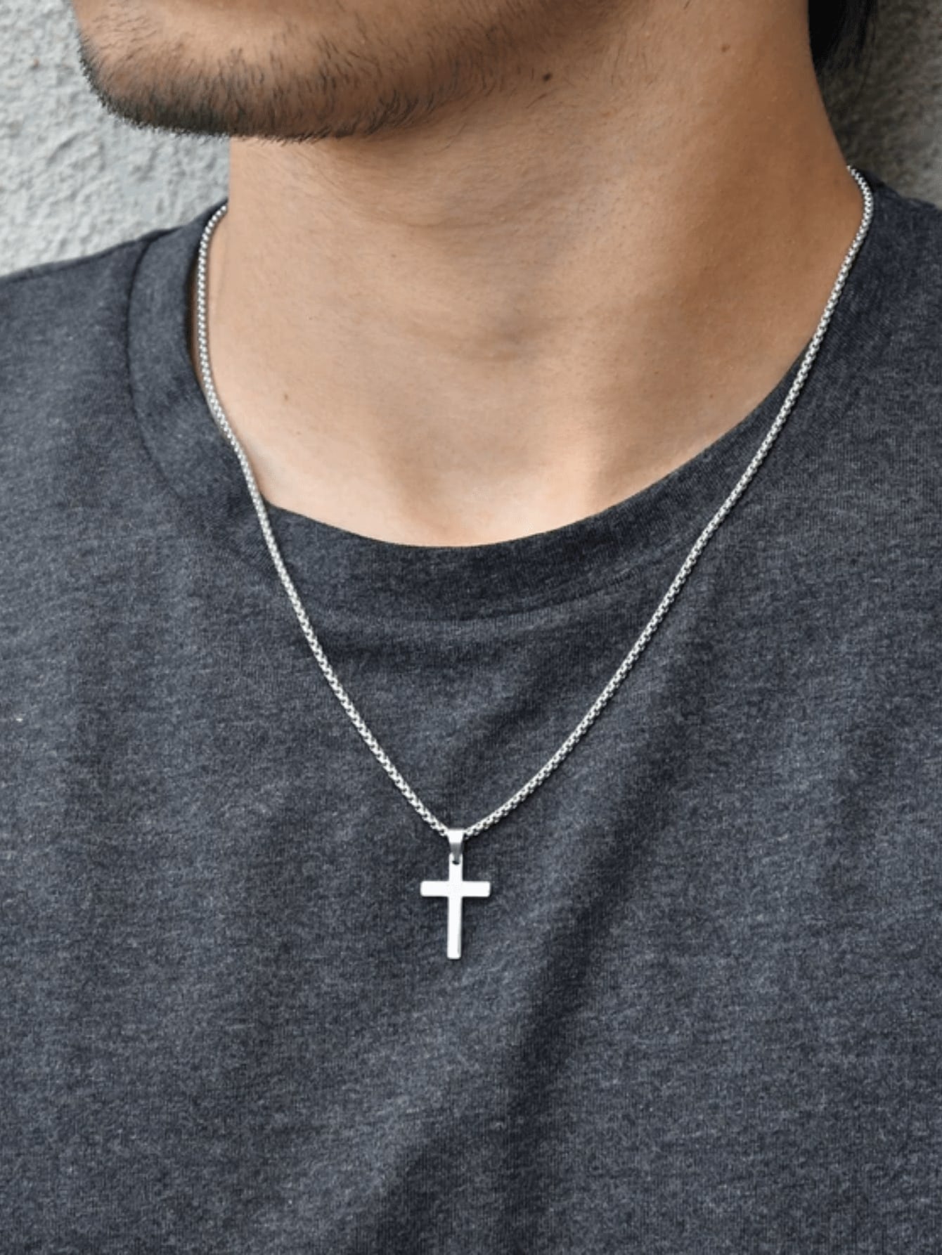 Collier croix homme inoxydable