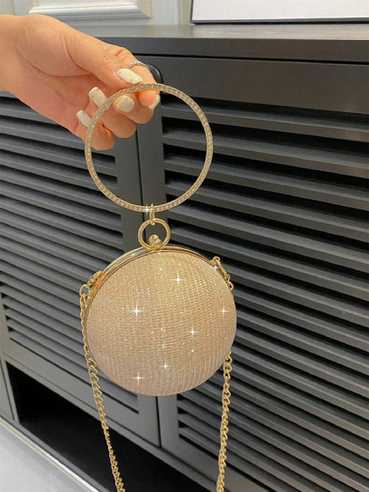 Sac rond luxueux avec paillettes