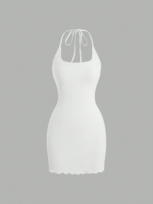 Robe courte blanche dos nu