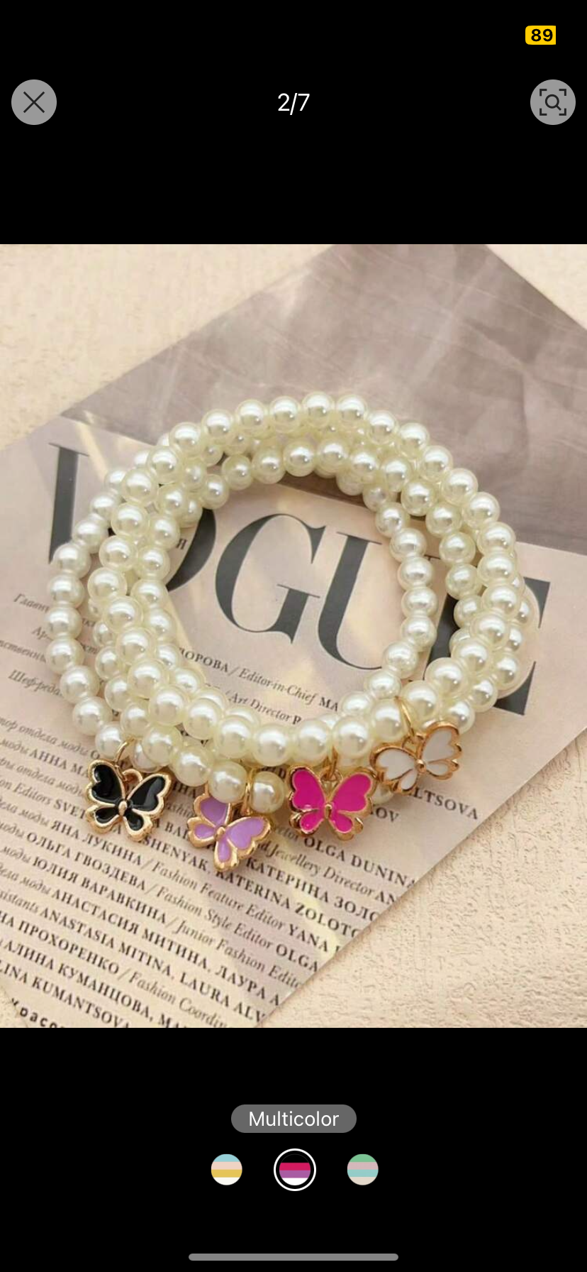 Bracelet en perles motif papillon 4pcs