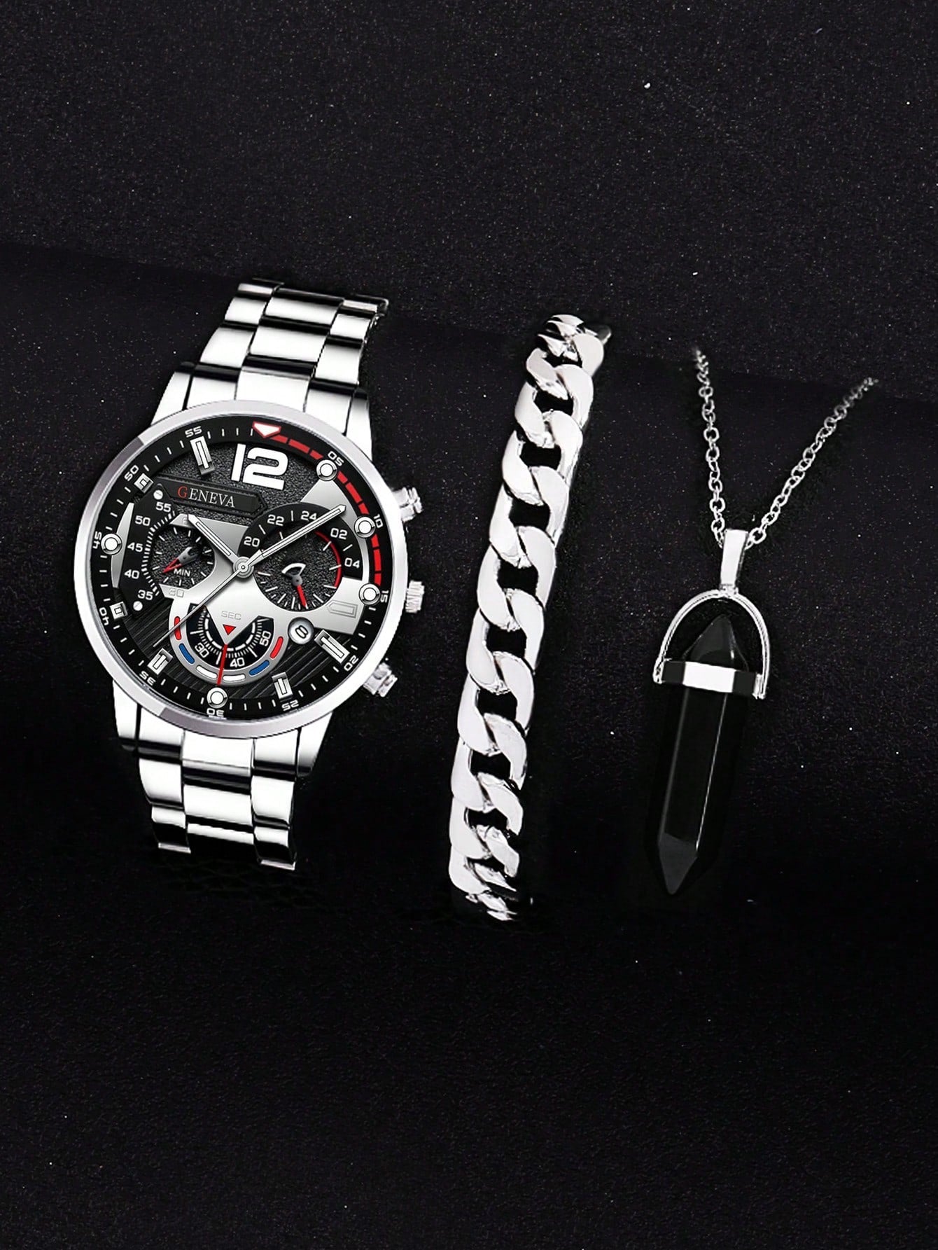 Ensemble montre et bijou pour homme