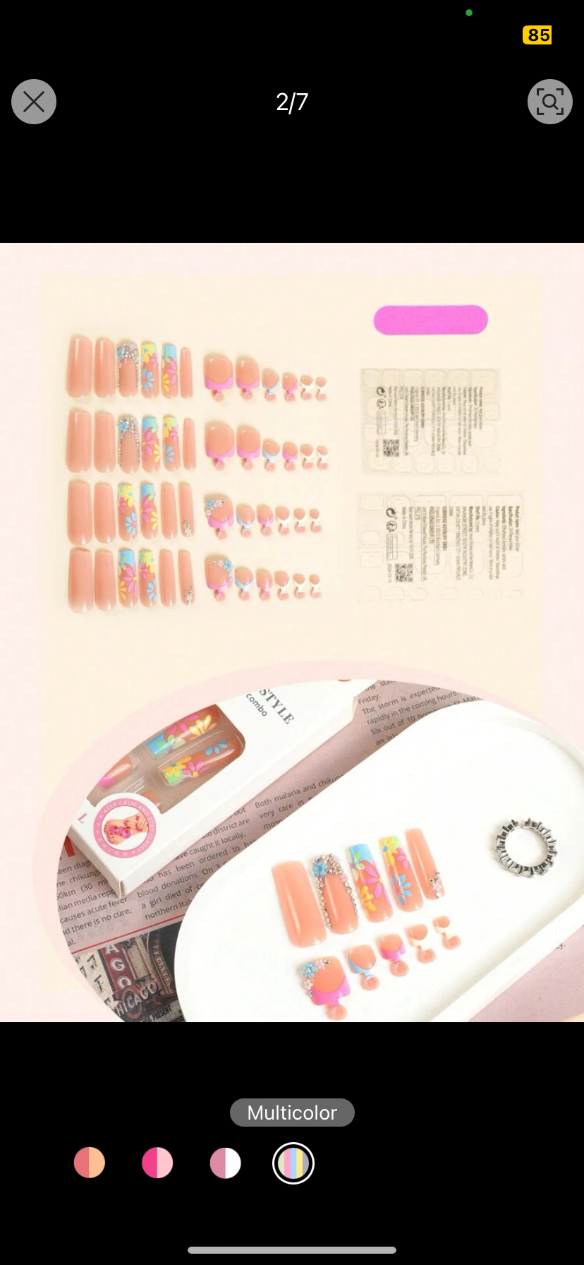 Faux ongles pour mains et pieds 48pcs