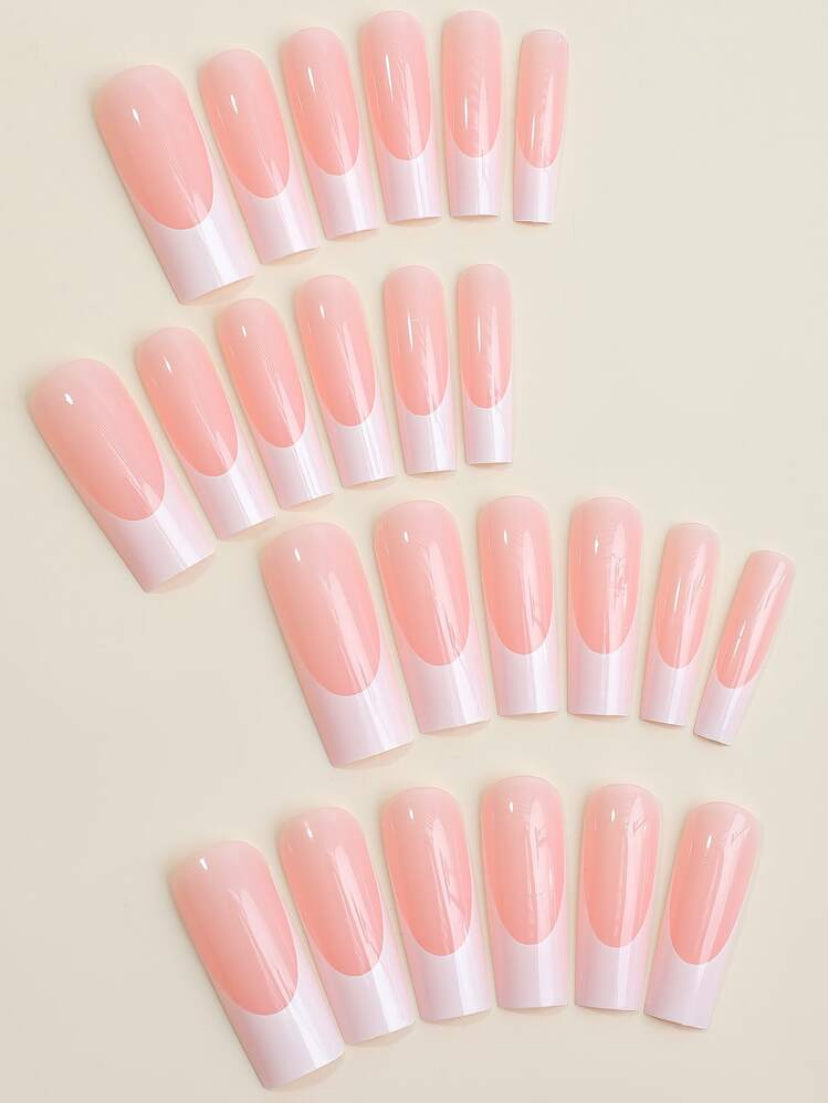 Faux ongles carré blanc