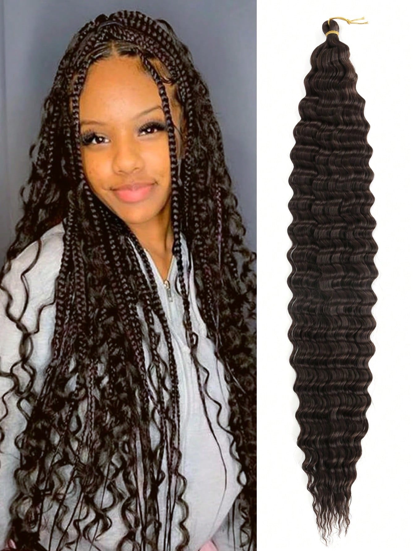 Mèche synthétique bouclés en crochet pour braids 32inch