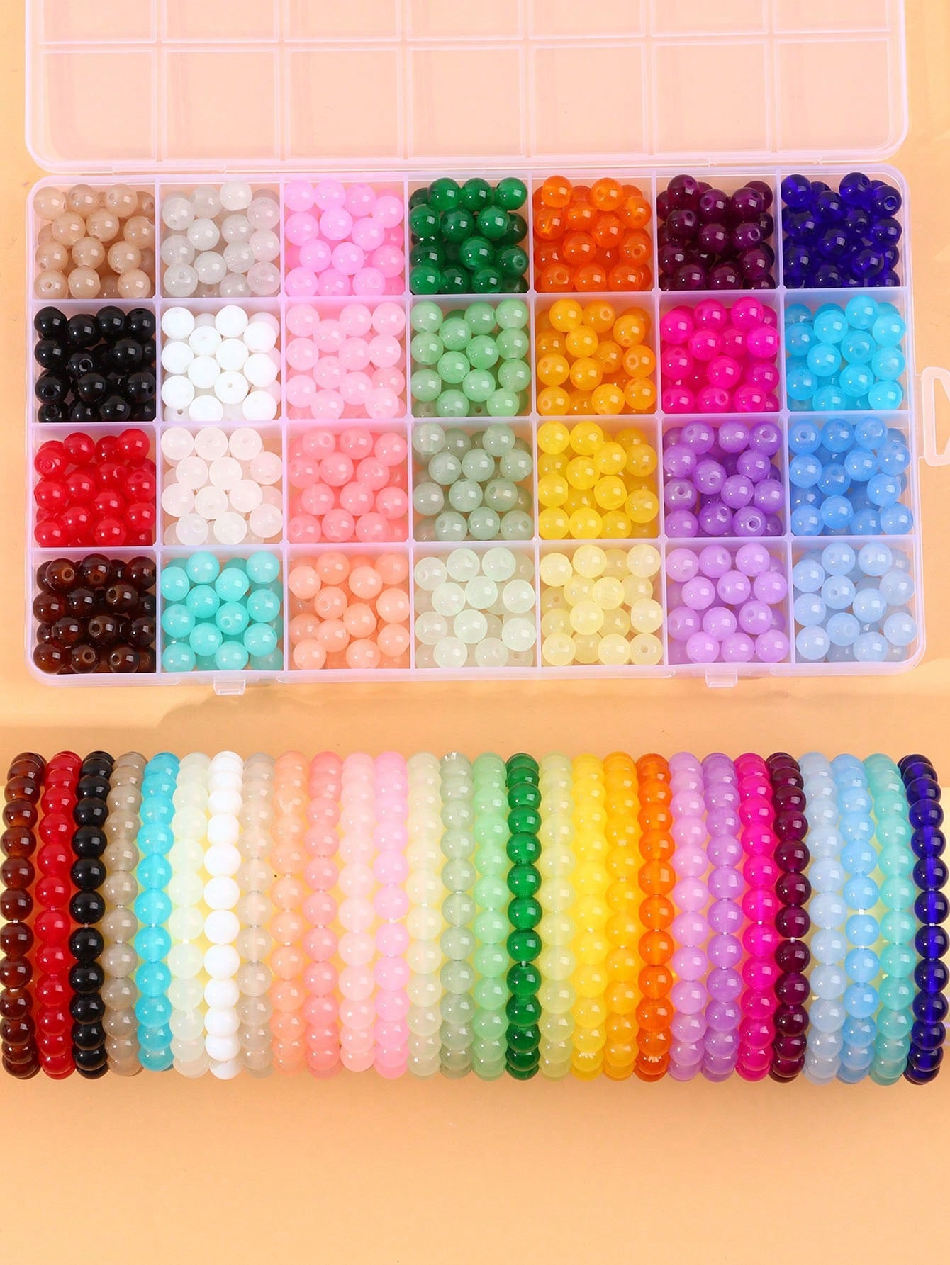 Boîte de perle 8mm pour fabrication de bracelet 700pcs