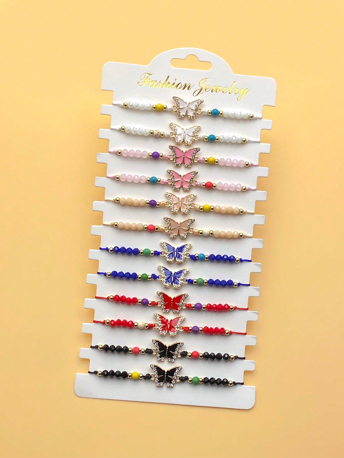 Lot de 12 pieces bracelet en papillon