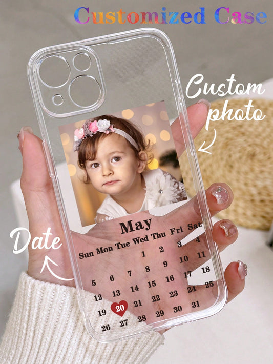 Pochette pour téléphone customizable photo + date compatible avec ( iPhone,Samsung)