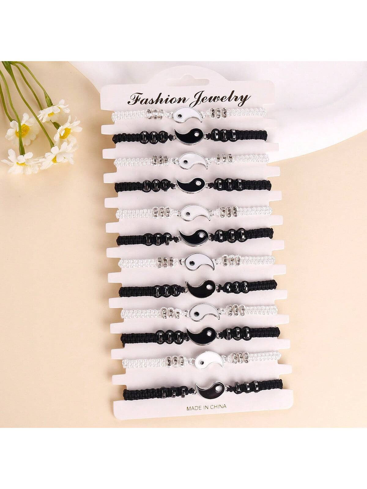 Pack de bracelet ying yang couple/amitié 12pcs