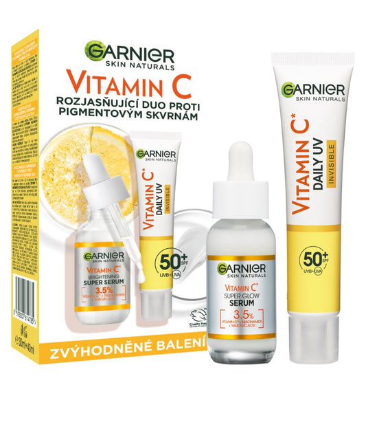 Duo serum garnier vitamin C 3,5% et crème solaire glowing