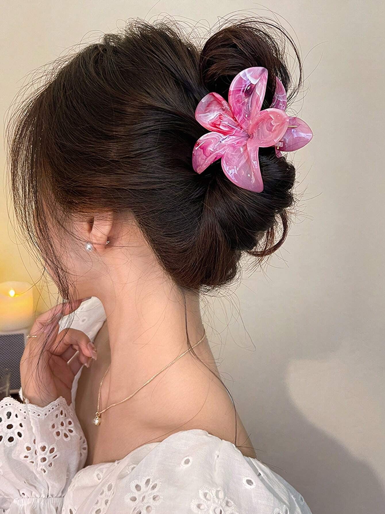 Barrette en fleur 1pcs