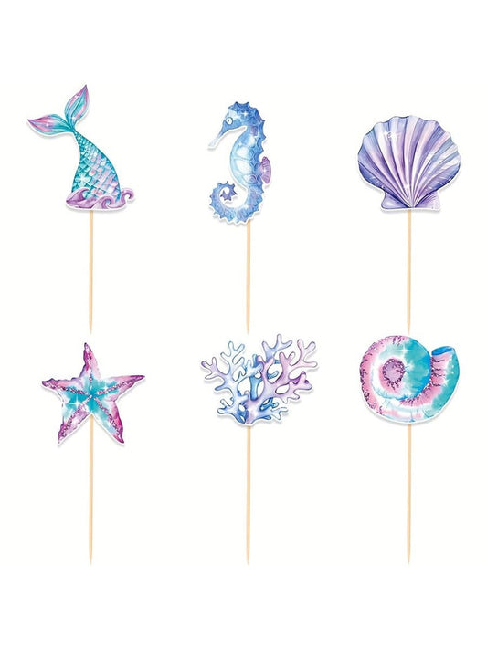 6pcs décoration aquatique pour gâteau, cake enfant