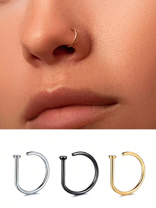 Faux piercing nez inoxydable